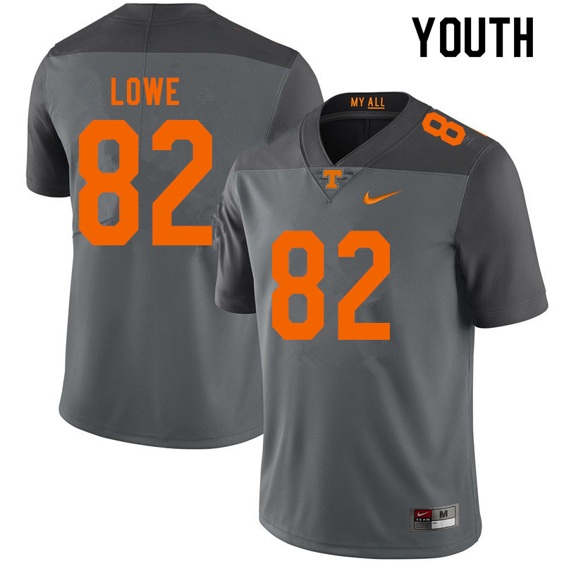 Youth #82 Jackson Lowe Tennessee Volunteers College Football Jerseys Sale-Gray